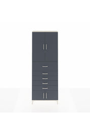 Arges Dolap 3 Raflı 5 Çekmeceli 4 Kapaklı 88x30x243 Aytaşı-Antrasit