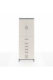 Arges Dolap 3 Raflı 5 Çekmeceli 4 Kapaklı 88x30x243 Antrasit-Aytaşı