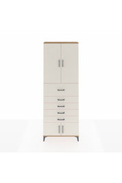 Arges Dolap 3 Raflı 5 Çekmeceli 4 Kapaklı 88x30x243 Çam-Aytaşı
