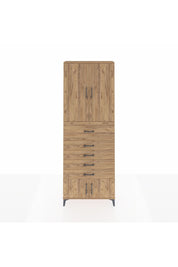 Arges Dolap 3 Raflı 5 Çekmeceli 4 Kapaklı 88x30x243 Çam-Çam