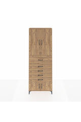 Arges Dolap 3 Raflı 5 Çekmeceli 4 Kapaklı 88x30x243