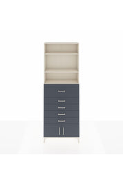 Arges Dolap 3 Raflı 5 Çekmeceli 2 Kapaklı 88x30x243 Aytaşı-Antrasit