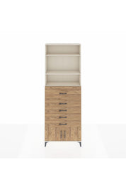 Arges Dolap 3 Raflı 5 Çekmeceli 2 Kapaklı 88x30x243 Aytaşı-Çam