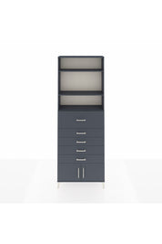 Arges Dolap 3 Raflı 5 Çekmeceli 2 Kapaklı 88x30x243 Antrasit-Antrasit
