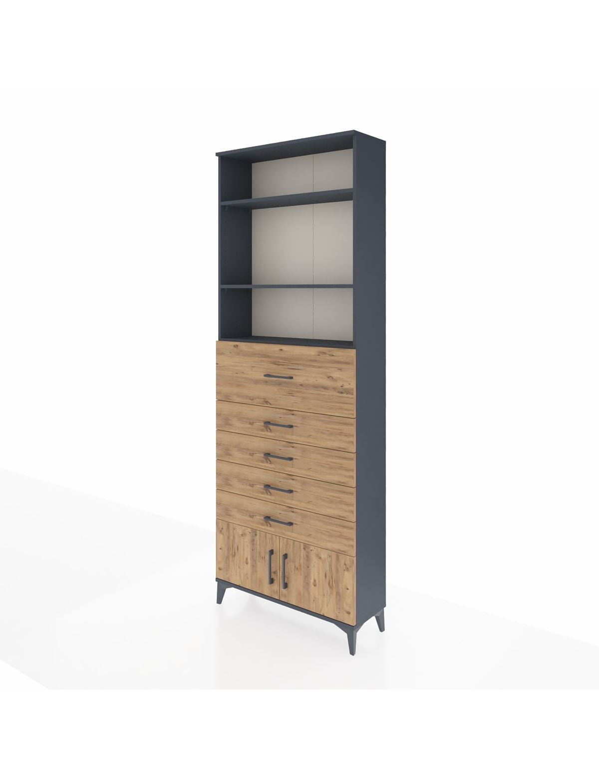 Arges Dolap 3 Raflı 5 Çekmeceli 2 Kapaklı 88x30x243 - S33M122V6A