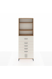 Arges Dolap 3 Raflı 5 Çekmeceli 2 Kapaklı 88x30x243 Çam-Aytaşı