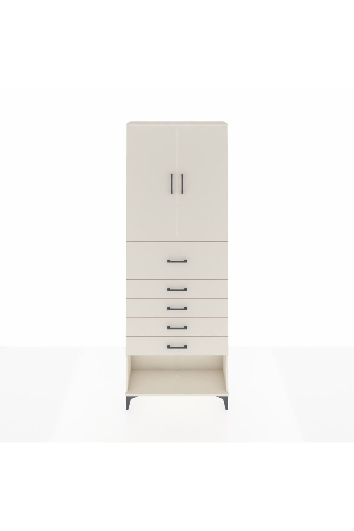 Arges Dolap 3 Raflı 5 Çekmeceli 2 Kapaklı 88x30x243 Aytaşı-Aytaşı