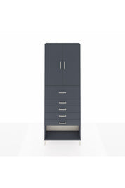 Arges Dolap 3 Raflı 5 Çekmeceli 2 Kapaklı 88x30x243 Antrasit-Antrasit