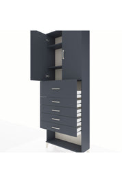 Arges Dolap 3 Raflı 5 Çekmeceli 2 Kapaklı 88x30x243 Antrasit-Antrasit