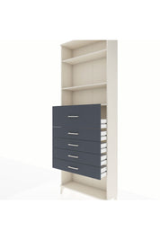 Arges Dolap 3 Raflı 5 Çekmeceli 88x30x243 Aytaşı-Antrasit