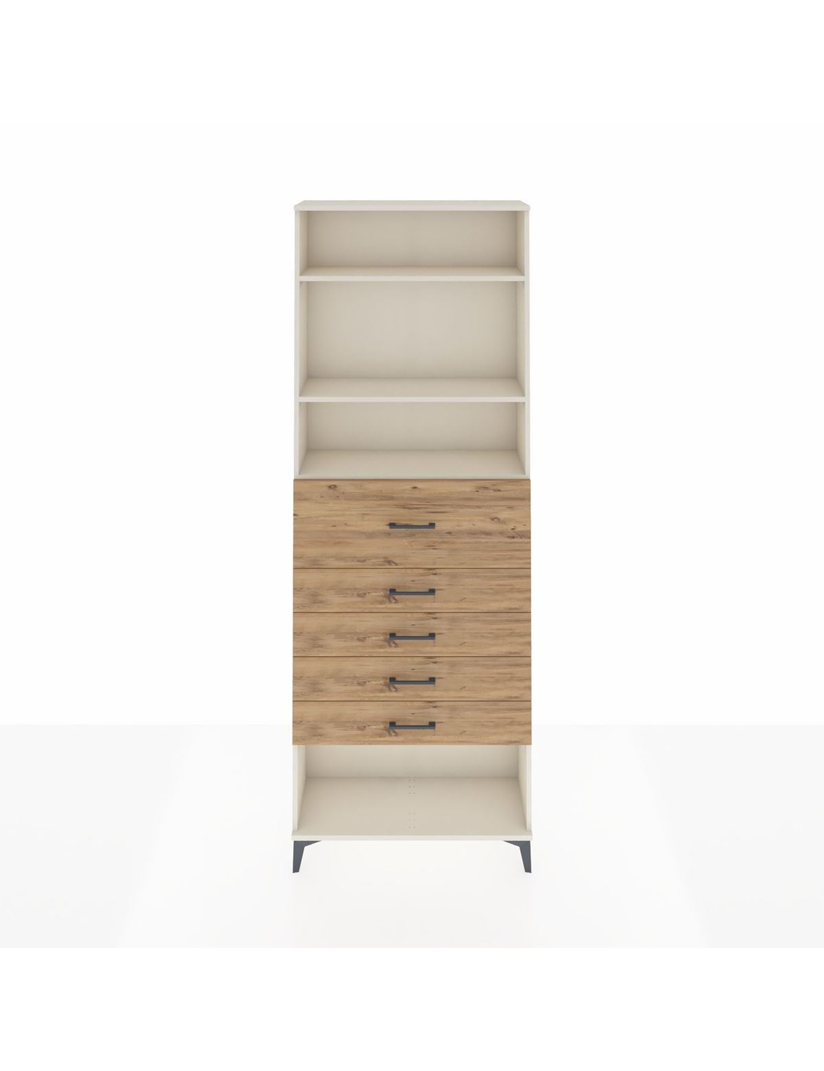 Arges Dolap 3 Raflı 5 Çekmeceli 88x30x243 Aytaşı-Çam