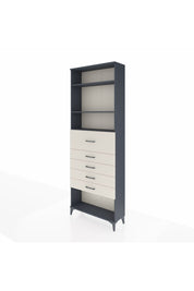 Arges Dolap 3 Raflı 5 Çekmeceli 88x30x243 Antrasit-Aytaşı