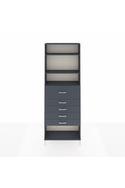 Arges Dolap 3 Raflı 5 Çekmeceli 88x30x243 Antrasit-Antrasit
