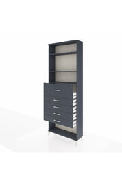 Arges Dolap 3 Raflı 5 Çekmeceli 88x30x243 Antrasit-Antrasit