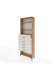 Arges Dolap 3 Raflı 5 Çekmeceli 88x30x243 Çam-Aytaşı