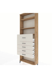 Arges Dolap 3 Raflı 5 Çekmeceli 88x30x243 Çam-Aytaşı