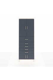 Arges Dolap 3 Raflı 5 Çekmeceli 4 Kapaklı 88x30x243 Aytaşı-Antrasit