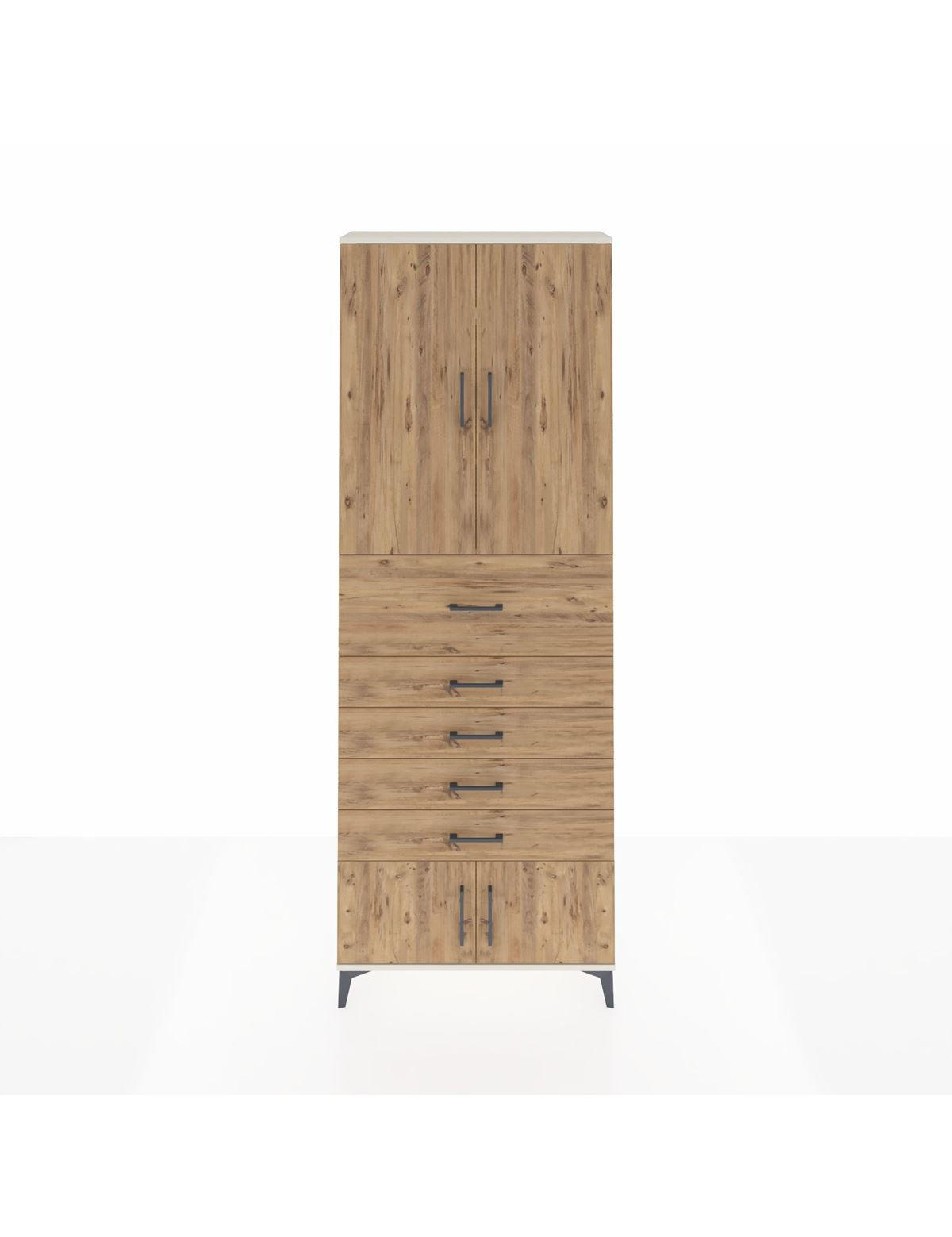 Arges Dolap 3 Raflı 5 Çekmeceli 4 Kapaklı 88x30x243 Aytaşı-Çam