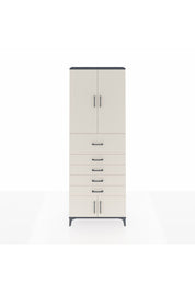 Arges Dolap 3 Raflı 5 Çekmeceli 4 Kapaklı 88x30x243 Antrasit-Aytaşı