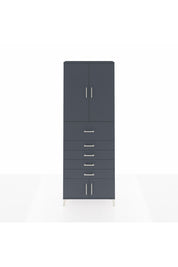 Arges Dolap 3 Raflı 5 Çekmeceli 4 Kapaklı 88x30x243 Antrasit-Antrasit