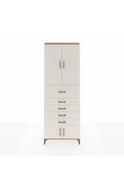 Arges Dolap 3 Raflı 5 Çekmeceli 4 Kapaklı 88x30x243 Çam-Aytaşı