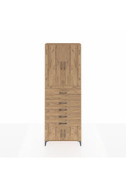 Arges Dolap 3 Raflı 5 Çekmeceli 4 Kapaklı 88x30x243 Çam-Çam