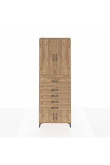 Arges Dolap 3 Raflı 5 Çekmeceli 4 Kapaklı 88x30x243