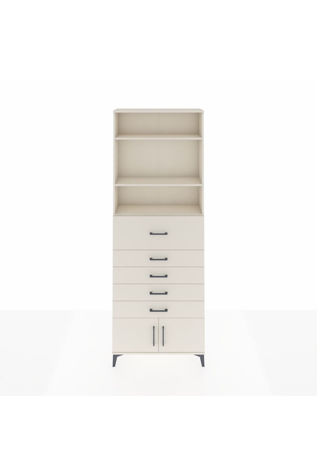 Arges Dolap 3 Raflı 5 Çekmeceli 2 Kapaklı 88x30x243 Aytaşı-Aytaşı