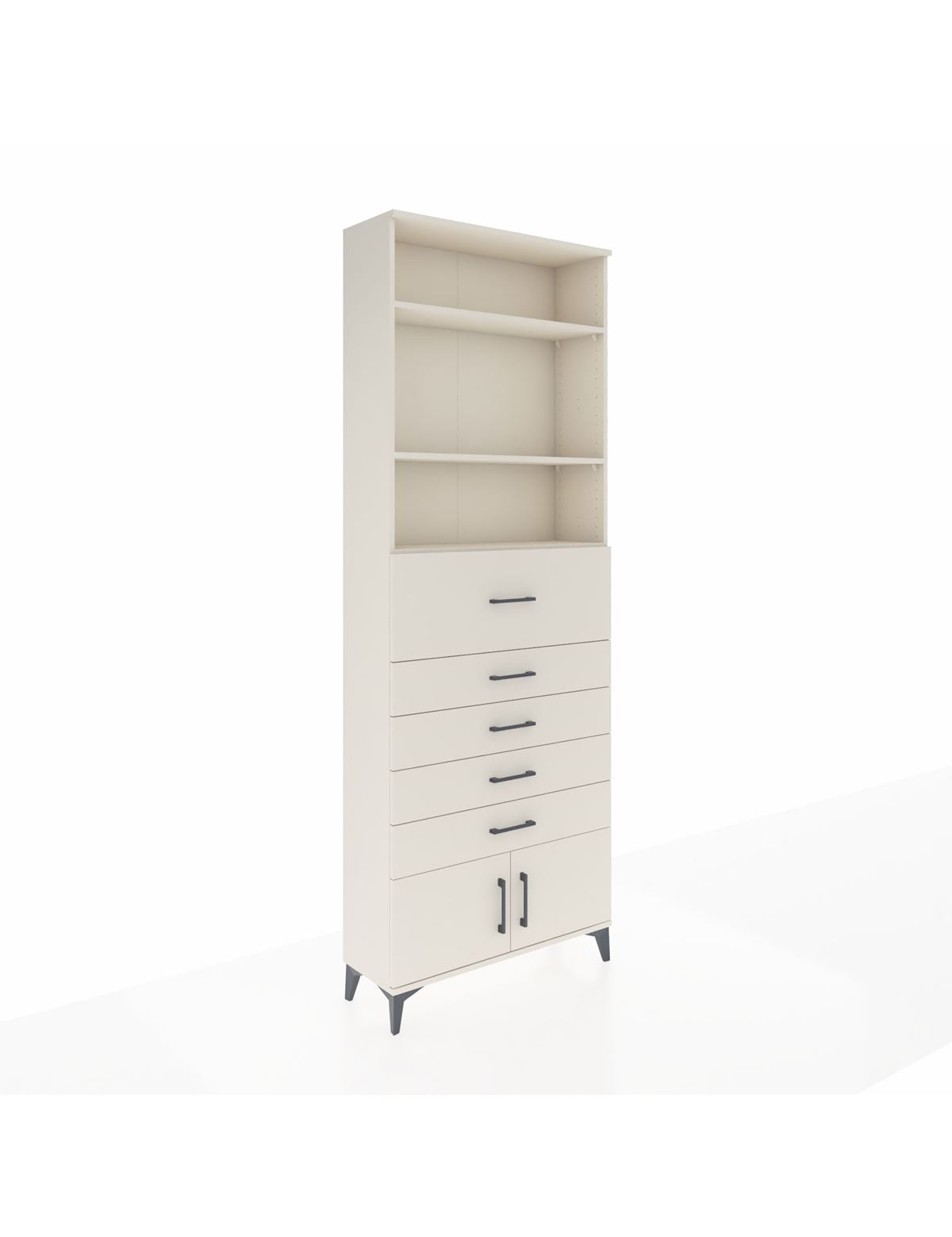 Arges Dolap 3 Raflı 5 Çekmeceli 2 Kapaklı 88x30x243 Aytaşı-Aytaşı