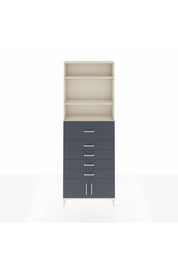 Arges Dolap 3 Raflı 5 Çekmeceli 2 Kapaklı 88x30x243 Aytaşı-Antrasit