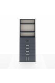 Arges Dolap 3 Raflı 5 Çekmeceli 2 Kapaklı 88x30x243 Antrasit-Antrasit