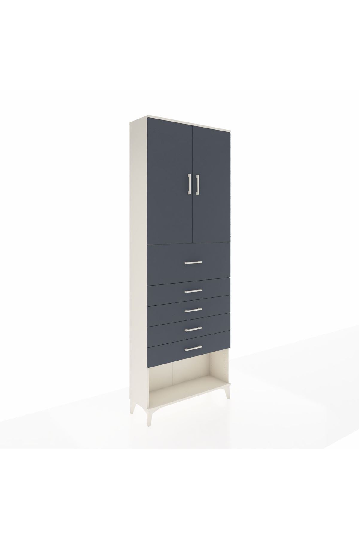 Arges Dolap 3 Raflı 5 Çekmeceli 2 Kapaklı 88x30x243 - S33M127V2A