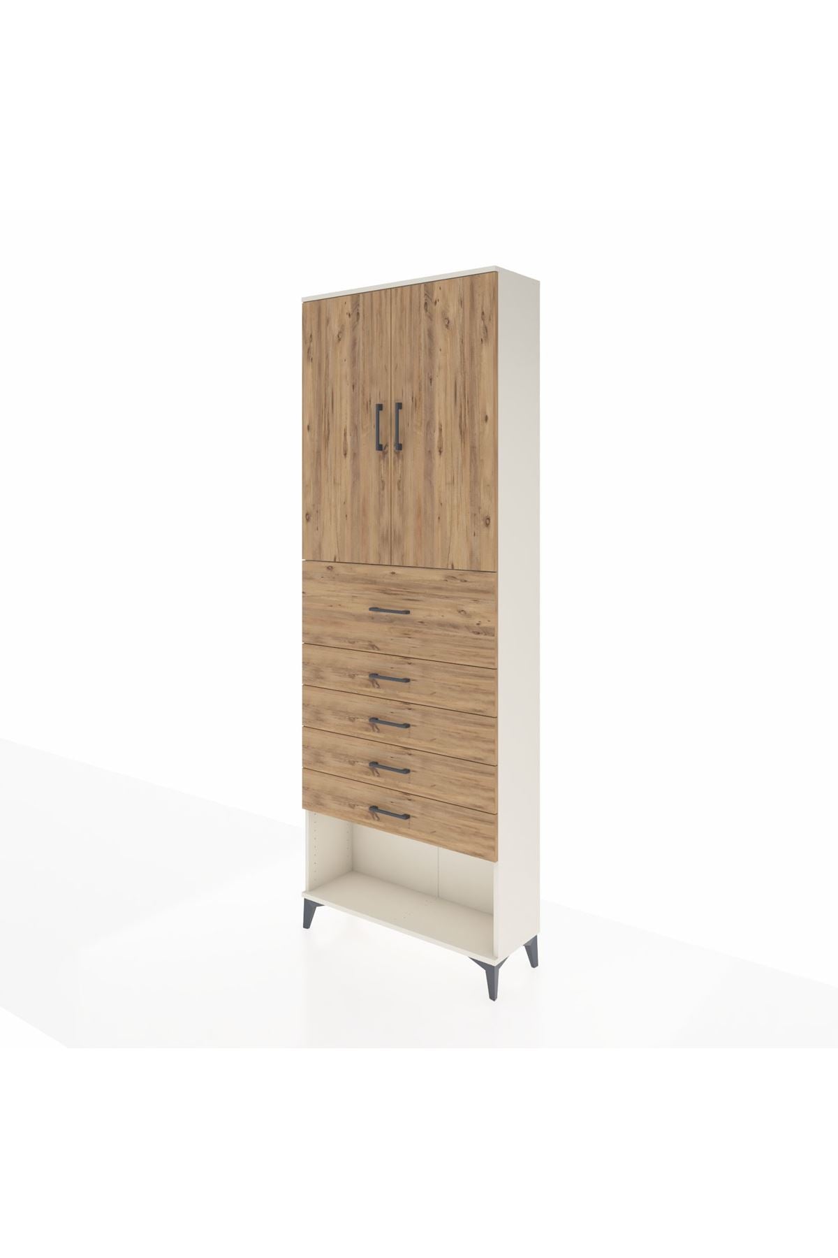 Arges Dolap 3 Raflı 5 Çekmeceli 2 Kapaklı 88x30x243 - S33M127V3A