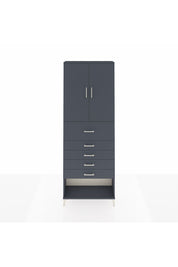 Arges Dolap 3 Raflı 5 Çekmeceli 2 Kapaklı 88x30x243 Antrasit-Antrasit