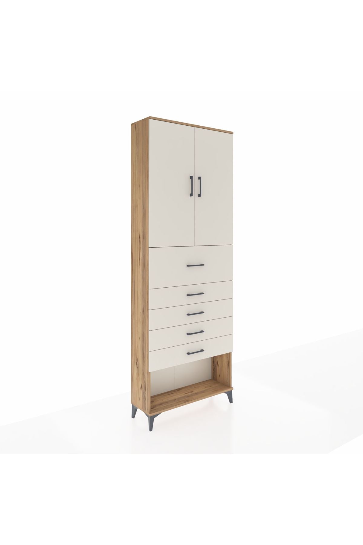 Arges Dolap 3 Raflı 5 Çekmeceli 2 Kapaklı 88x30x243 - S33M127V7A