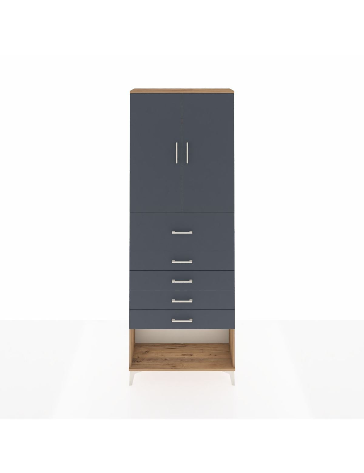 Arges Dolap 3 Raflı 5 Çekmeceli 2 Kapaklı 88x30x243 - S33M127V8A