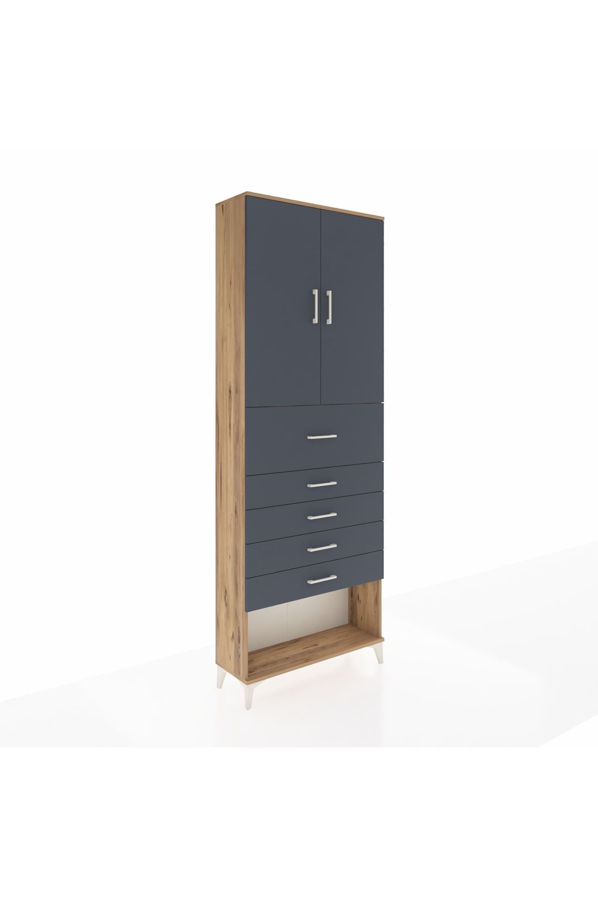 Arges Dolap 3 Raflı 5 Çekmeceli 2 Kapaklı 88x30x243 - S33M127V8A