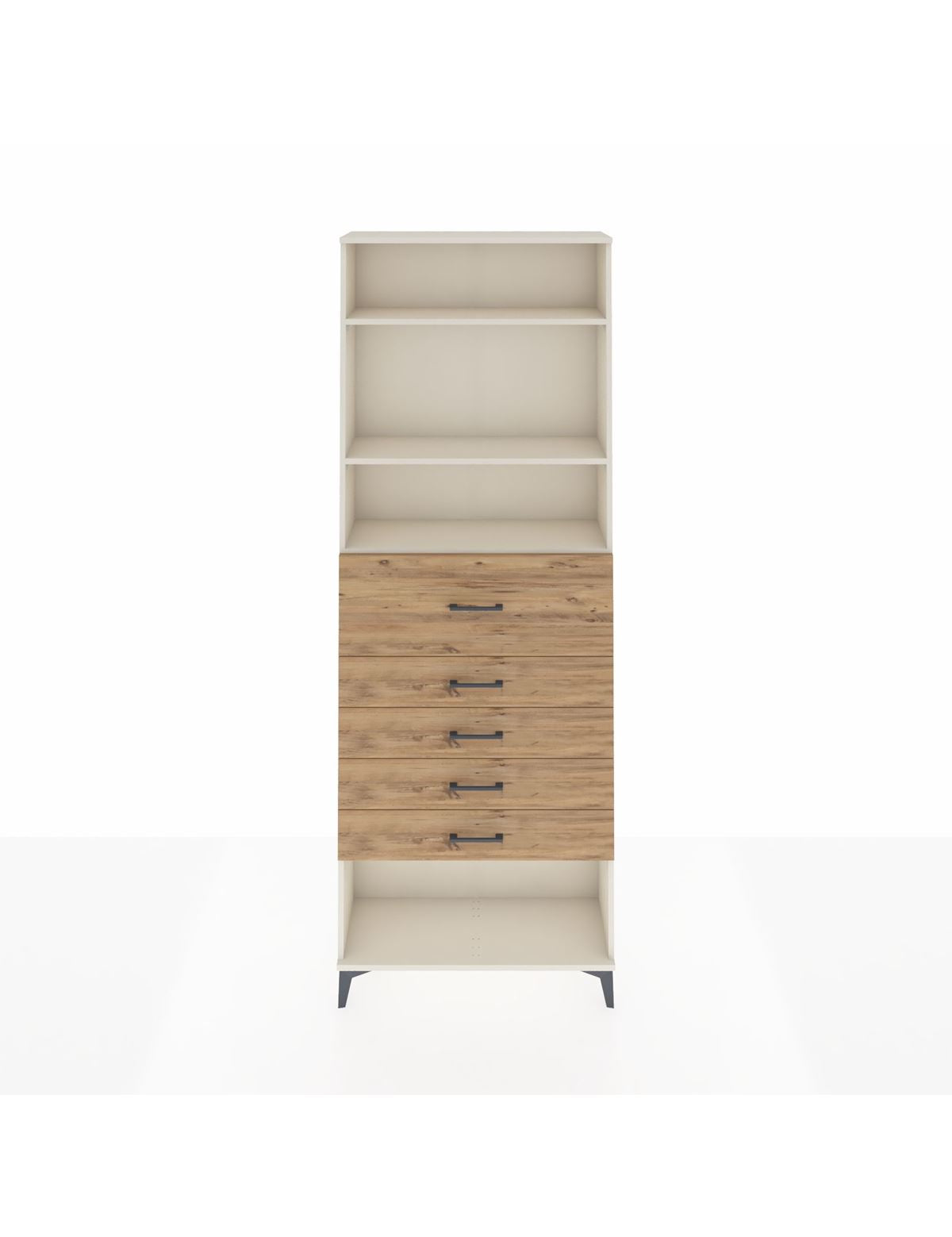 Arges Dolap 3 Raflı 5 Çekmeceli 88x30x243 Aytaşı-Çam