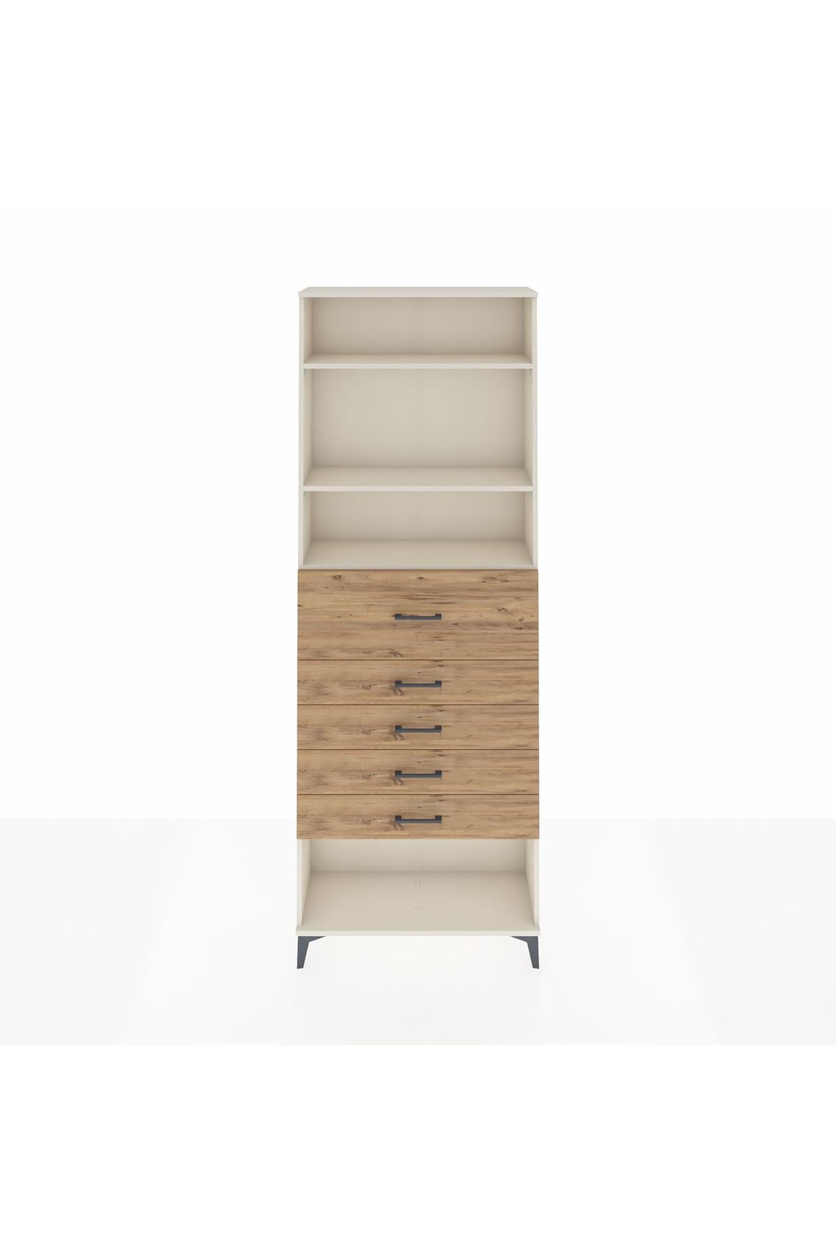 Arges Dolap 3 Raflı 5 Çekmeceli 88x30x243 Aytaşı-Çam