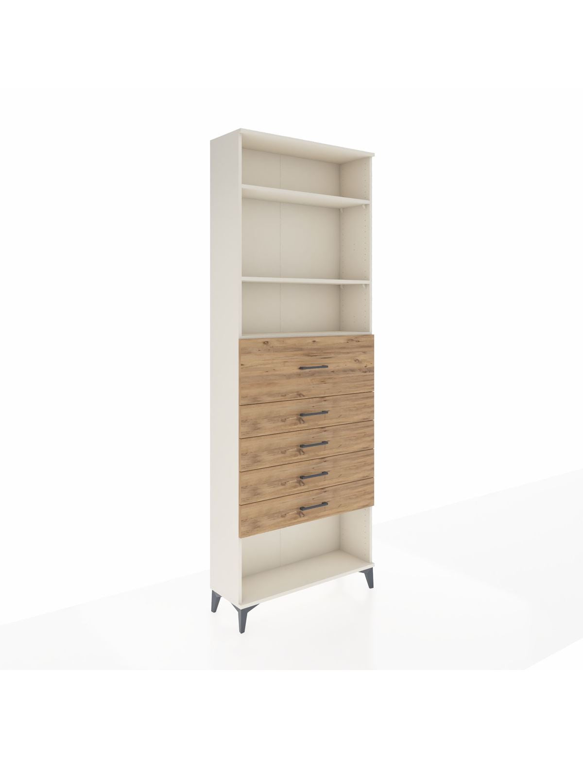 Arges Dolap 3 Raflı 5 Çekmeceli 88x30x243 Aytaşı-Çam