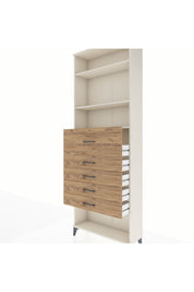 Arges Dolap 3 Raflı 5 Çekmeceli 88x30x243 Aytaşı-Çam