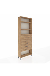 Arges Dolap 3 Raflı 5 Çekmeceli 88x30x243 Çam-Çam