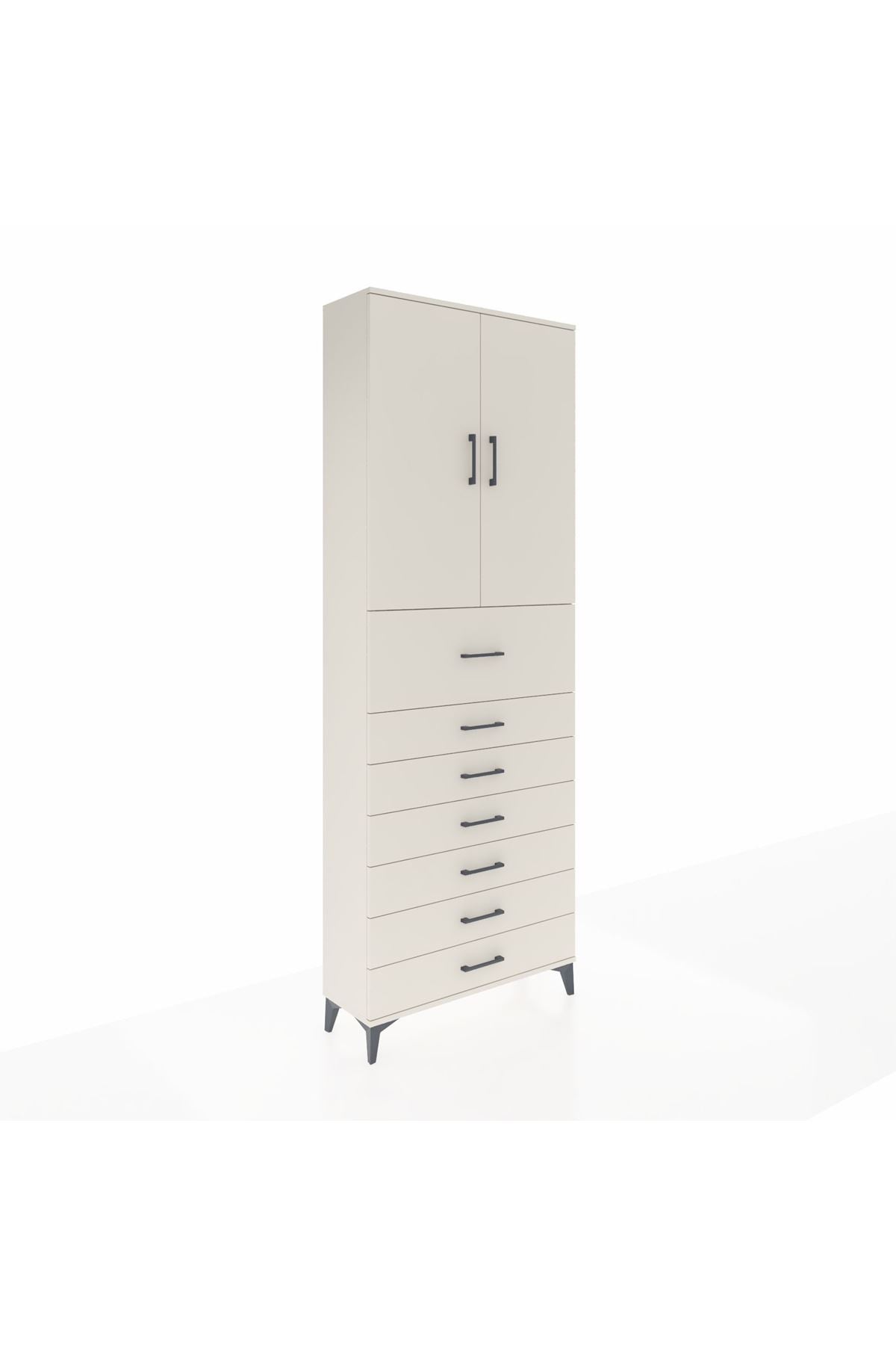 Arges Dolap 3 Raflı 7 Çekmeceli 2 Kapaklı 88x30x243 Aytaşı-Aytaşı