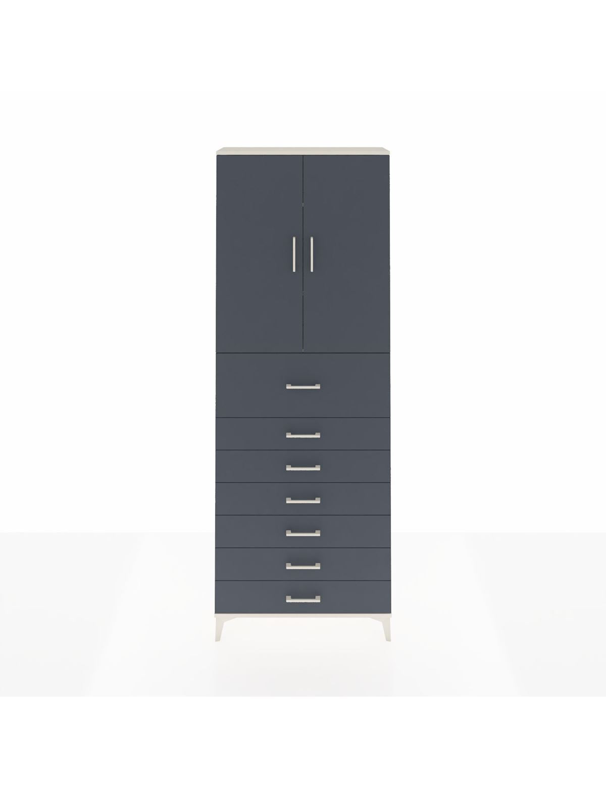 Arges Dolap 3 Raflı 7 Çekmeceli 2 Kapaklı 88x30x243 Aytaşı-Antrasit