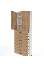 Arges Dolap 3 Raflı 7 Çekmeceli 2 Kapaklı 88x30x243 Aytaşı-Çam