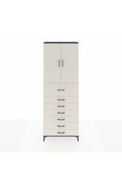 Arges Dolap 3 Raflı 7 Çekmeceli 2 Kapaklı 88x30x243 Antrasit-Aytaşı