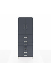 Arges Dolap 3 Raflı 7 Çekmeceli 2 Kapaklı 88x30x243 Antrasit-Antrasit