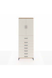 Arges Dolap 3 Raflı 7 Çekmeceli 2 Kapaklı 88x30x243 Çam-Aytaşı