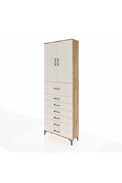 Arges Dolap 3 Raflı 7 Çekmeceli 2 Kapaklı 88x30x243 Çam-Aytaşı