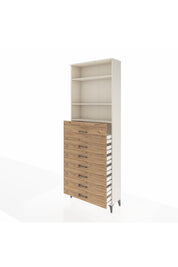 Arges Dolap 3 Raflı 7 Çekmeceli 88x30x243 Aytaşı-Çam